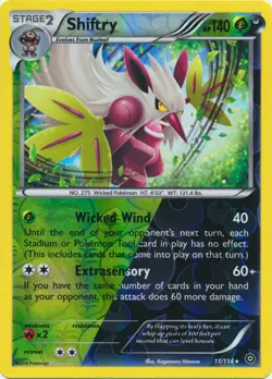 1x Shiftry - 11/114 - Holo Rare - Reverse Holo Lightly Played Pokemon XY-- Steam - Image 1