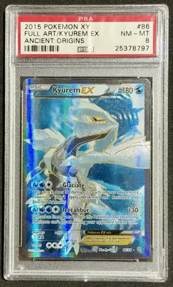 2015 POKEMON XY ANCIENT ORIGINS 86 FULL ART/KYUREM EX PSA 8 - Image 1
