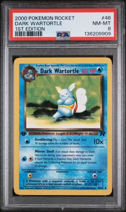 PSA 8 Team Rocket Dark Wartortle 1st Edition #46/82 Pokemon Card WOTC New Cert - Image 1