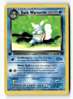 Pokemon Card Dark Wartortle LP Team Rocket 1st Edition Uncommon 46/82 - Image 1