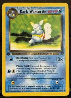 Pokemon Dark Wartortle TCG Team Rocket 46 Regular 1st Edition Uncommon Card - Image 1