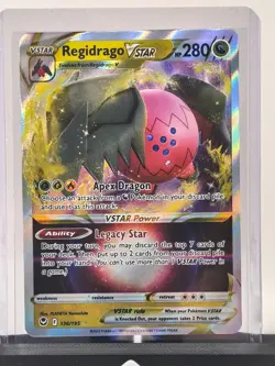2022 Pokemon TCG Silver Tempest Regidrago VSTAR 136/195 Ultra Rare Card NM - Image 2
