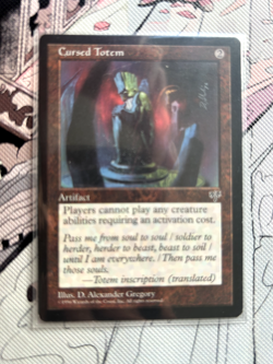 Cursed Totem | Excellent | Mirage Rare | 1996 Magic the Gathering Card - Image 1