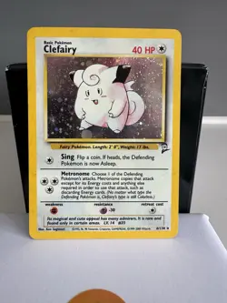 Pokemon TCG Clefairy Card 6/130 Base Set 2 Holo Unplayed Rare NM Mint - Image 2