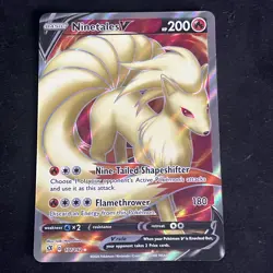 Pokemon TCG Ninetales v Full Art Rebel Clash Card 177/192 Near Mint Condition - Image 1