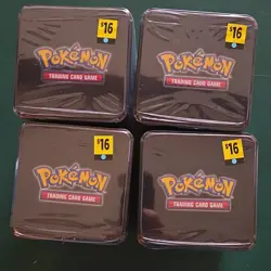 Pokemon Trading Card Game Tin Set of 4 Magikarp Leafeon Milotic Floette - Image 1