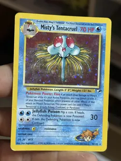 HOLOBLEED Misty's Tentacruel 10/132 Gym Heroes 2000 Holo Rare WOTC Pokemon Card - Image 3