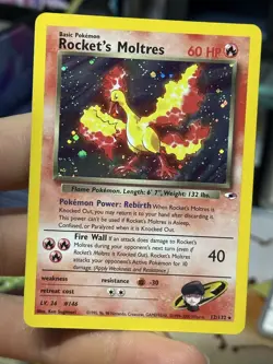 #3 Rocket's Moltres 12/132 Gym Heroes 2000 Holo Rare WOTC Pokemon Card - Image 3