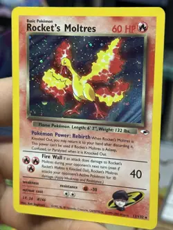 #3 Rocket's Moltres 12/132 Gym Heroes 2000 Holo Rare WOTC Pokemon Card - Image 5