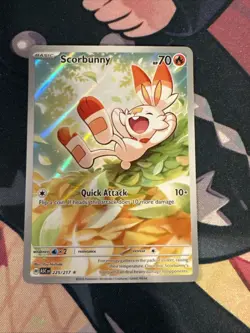 Pokemon Scorbunny 225/217 Ascended Heroes Illustration Rare IR Holo TCG Card - Image 1