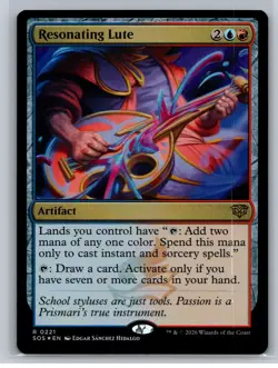 MTG - Secrets of Strixhaven #221 Resonating Lute FOIL Rare - Image 1