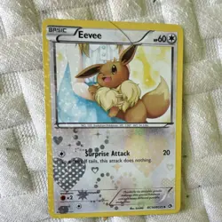 Pokemon Eevee Full Art Holo Uncommon RC14/RC25 Legendary Treasures HP 60 Card - Image 1