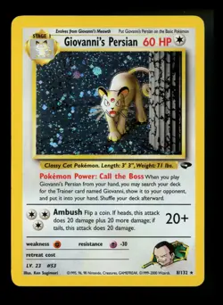 #4 Giovanni's Persian 8/132 Gym Challenge 2000 Holo Rare WOTC Pokemon - Image 1