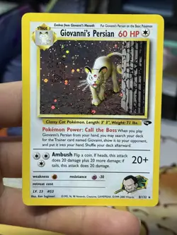 #4 Giovanni's Persian 8/132 Gym Challenge 2000 Holo Rare WOTC Pokemon - Image 3