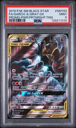 PSA 9 GARCHOMP & GIRATINA GX SM193 BLACK STAR PROMO POKEMON - Image 1