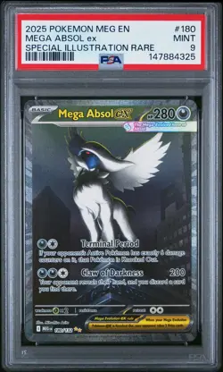 2025 POKEMON MEG EN-MEGA EVOLUTION SPECIAL ILLUSTRATION RARE MEGA ABSOL EX PSA 9 - Image 1