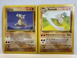 Pokemon TCG Marowak 39/64 Cubone 50/64 Jungle Unlimited LP Vintage - Image 1