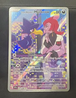 Team Rocket's Murkrow 200/182 Illustration Rare Destined Rivals Pokemon - Image 1