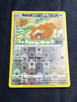 2022 Pokemon Bidoof 059/078 Pokemon Go Reverse Holo Peelable DITTO - Image 3