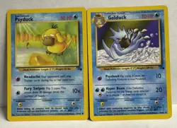 Pokemon TCG- Psyduck 53/62 Golduck 35/62 Fossil Set - Image 1