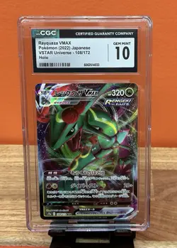 2022 Pokemon Rayquaza VMAX 108/172 Japanese Ultra Rare Gem Mint CGC 10 - Image 1