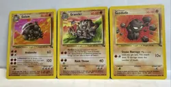 Pokemon TCG Geodude Graveler Golem Fossil Set - 47/62 - 37/62 - 36/62 - Image 1