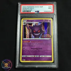 Gengar PRERELEASE HOLO SWSH241 (PSA 9 MINT) Black Star PROMO Pokemon Cards - Image 1