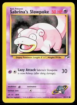 SABRINA'S SLOWPOKE 95/132 COMMON GYM HEROES VINTAGE POKEMON LP - Image 1