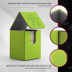 Unique MTG Card Deck Storage Box - Holds 100+ Single Sleeved Cards, Microfiber L - Image 2