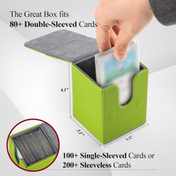 Unique MTG Card Deck Storage Box - Holds 100+ Single Sleeved Cards, Microfiber L - Image 3