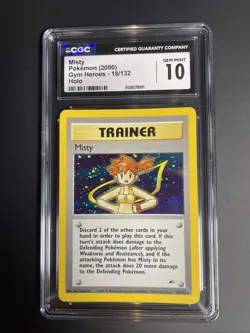 Pokemon Misty Gym Heroes 18/132 Holo Unlimited Holo Rare CGC Graded 10 - Image 1