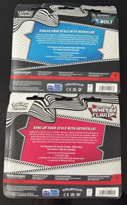 Pokemon Black Bolt and White Flare 3 Pack Tech Sticker Collection Set of 2! New! - Image 2