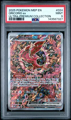 2025 POKEMON MEP EN-ME BLACK STAR PROMO #024 ORICORIO EX PSA 9 - Image 1
