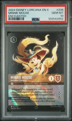 DISNEY LORCANA EN 4-URSULA'S RETURN MINNIE MOUSE - MUSKETEER CHAMPION PSA 10 - Image 1