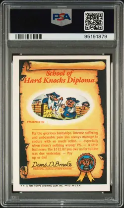 1985 GARBAGE PAIL KIDS STICKERS GLOSSY #49B SCHIZO FRAN PSA 8 - Image 2