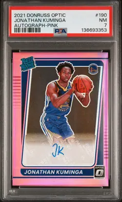 2021 PANINI DONRUSS OPTIC AUTO-PINK #190 JONATHAN KUMINGA 16/25 PSA 7 - Image 1