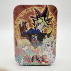 Yu-gi-oh Trading Card Holder Tin Deck Box Lanyard W/ Pin Yugioh TCG Vtg 2003 New - Image 1