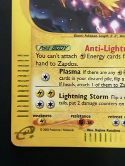 Zapdos H32/H32 - Aquapolis Holo Rare Pokemon Card - 2002 e-Reader - Authentic - Image 5