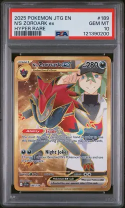 N'S Zoroark EX #189 PSA 10 2025 Pokemon JTG EN-Journey Together Hyper Rare - Image 1