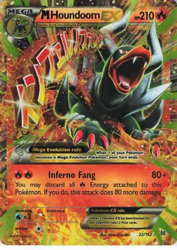 Holo M Houndoom EX EX Rare BREAKthrough 22 LP Pokemon - Image 1