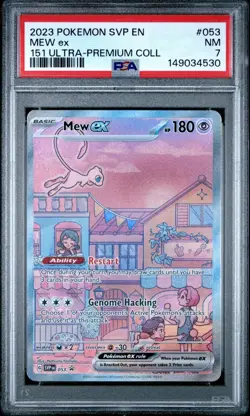 PSA 7 2023 POKEMON SVP EN-SV PROMO 053 MEW EX 151 ULTRA PREMIUM COLLECTION - Image 1