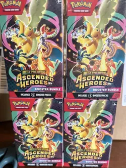 Pokemon Mega Evolution Ascended Heroes Booster Bundles x4 LOT IN HAND - Image 1
