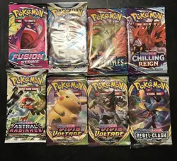 Pokemon Sword And Shield Booster Pack Lot 8 Booster Packs - Image 1