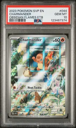 2023 Pokemon Black Star Promo Charmander #044 GEM MT PSA 10 Obsidian Flames ETB - Image 1