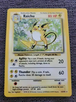 Pokemon TCG Raichu Base Set 14/102 Holo Rare - Image 1