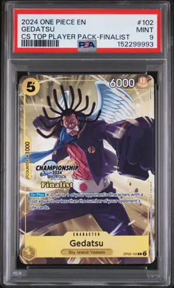 2024 ONE PIECE CHAMPIONSHIP 2024 TOP PLAYER PACK FINALIST #102 GEDATSU PSA 9 - Image 1