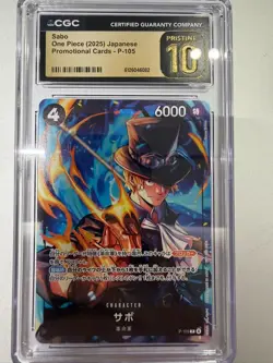 One Piece CGC 10 PRISTINE 2025 Sabo P-105 P - Image 1
