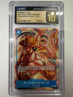 One Piece CGC 10 PRISTINE 2025 Portgas D. Ace P-103 P - Image 1