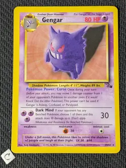 Gengar 20/62 - Fossil Unlimited Non-Holo Rare Pokemon TCG LP - Image 1