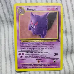 Gengar Fossil 20/62 LP Pokemon TCG Non Holo Rare WOTC Vintage 1999 Authentic - Image 1